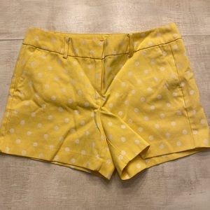 Ann Taylor shorts. Yellow with white polka dots. Size 8. EUC